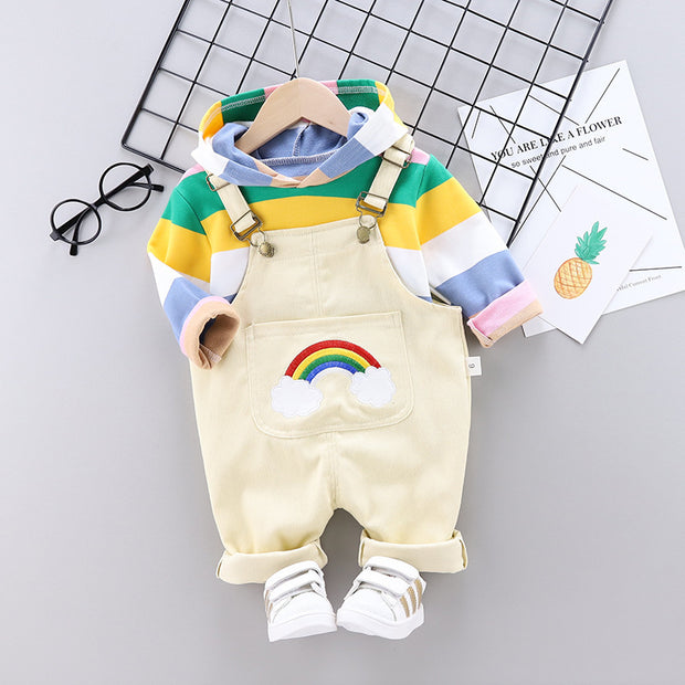 Toddler Rainbow unisex Overalls set